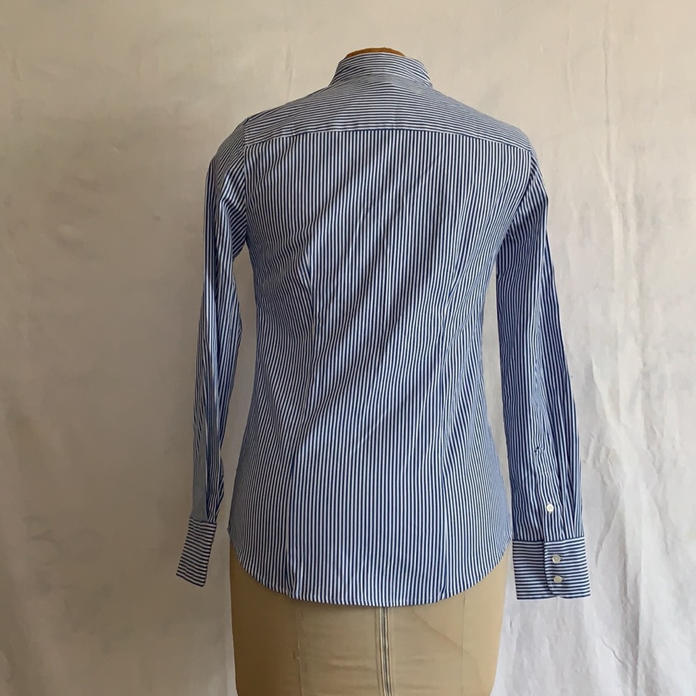 NWT J.Crew Blue and White Stripped Button-up, Size: XS - Picture 2 of 2